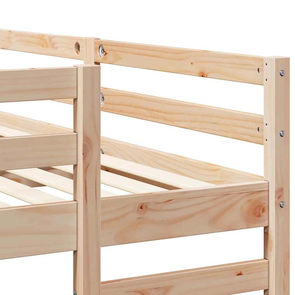 vidaXL Drie-hoog Bunk Bed Frame Naturel 80 / 200 x 200 cm