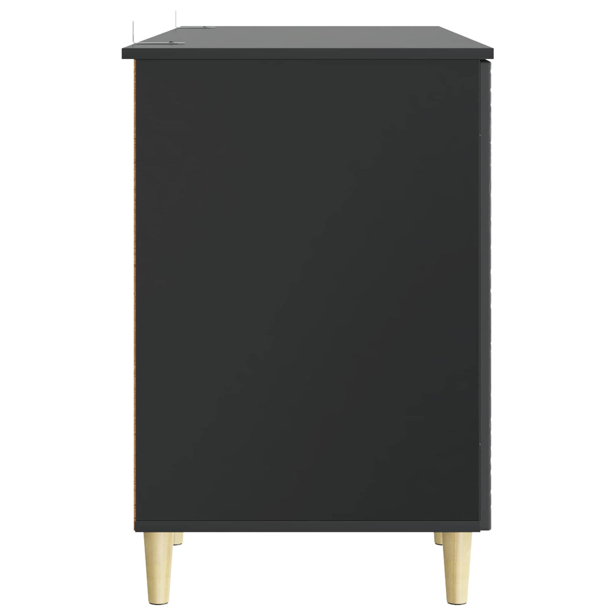 vidaXL Bureau Zwart Bewerkt hout 142,5 x 50 x 75 cm