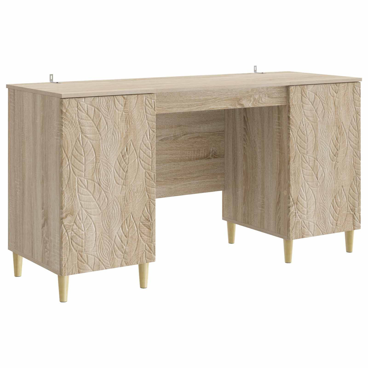 vidaXL Bureau Zwart Bewerkt hout 142,5 x 50 x 75 cm