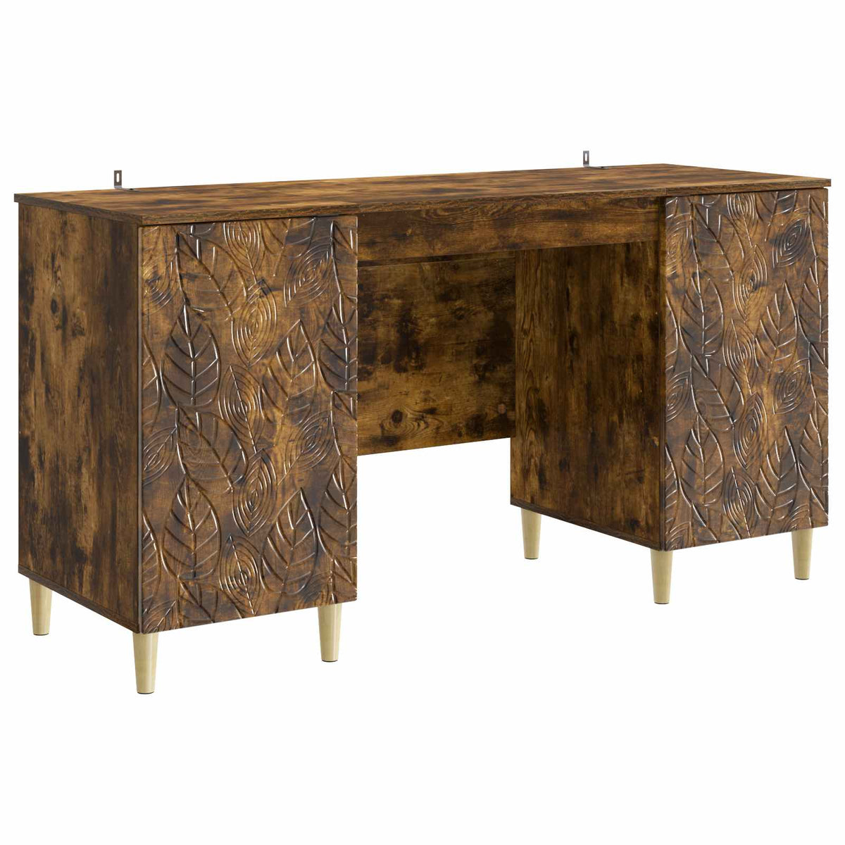 vidaXL Bureau Zwart Bewerkt hout 142,5 x 50 x 75 cm