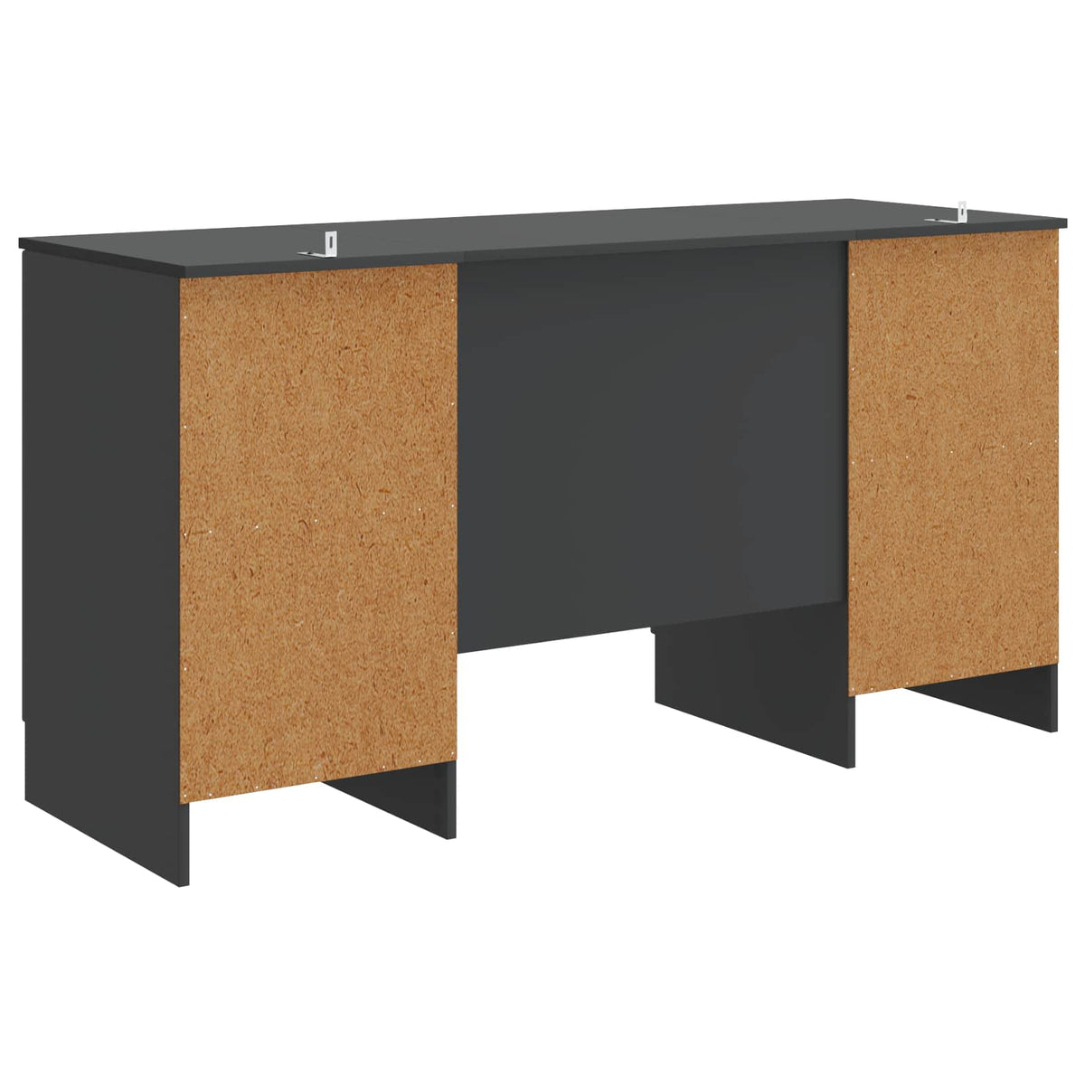 vidaXL Bureau met plank Zwart 142,5 x 50 x 75 cm Bewerkt hout