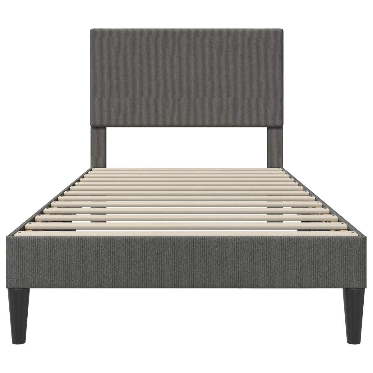 vidaXL Bedframe met hoofdeinde Donkergrijs 90 x 190 cm Katoen Stof