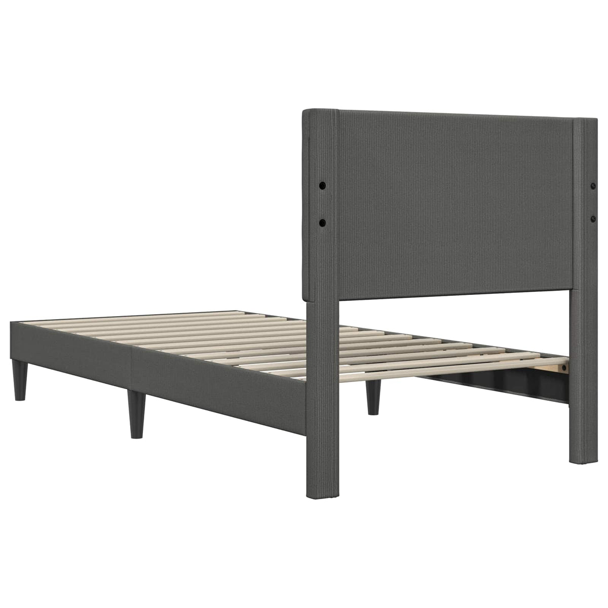 vidaXL Bedframe met hoofdeinde Donkergrijs 90 x 190 cm Katoen Stof