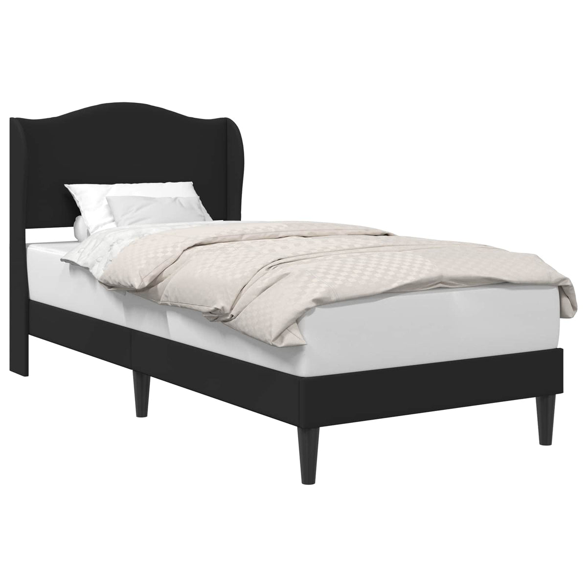 vidaXL Bedframe met hoofdeinde Zwart 90 x 190 cm Kunstleer