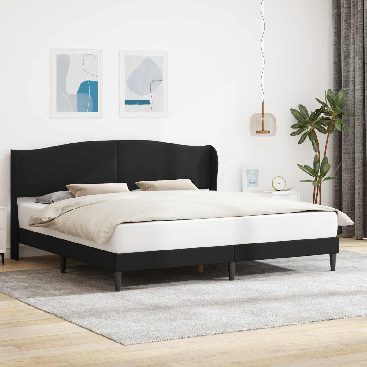 vidaXL Bedframe met hoofdeinde Zwart 90 x 190 cm Kunstleer