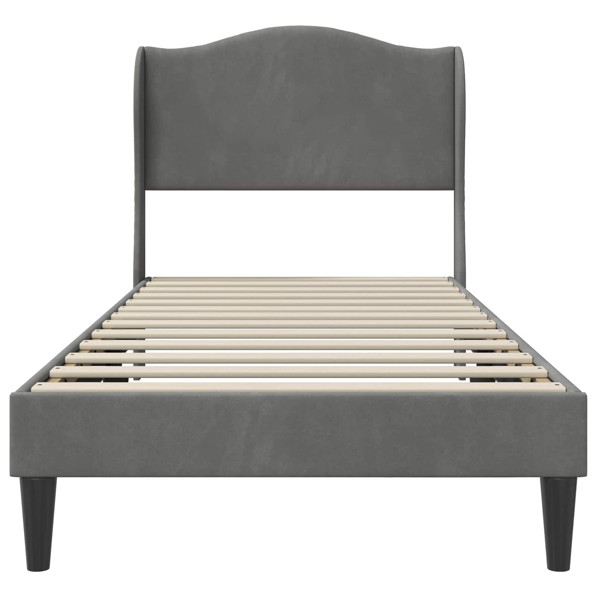 vidaXL Bedframe met hoofdeinde Donkergrijs 90 x 190 cm Fluweel
