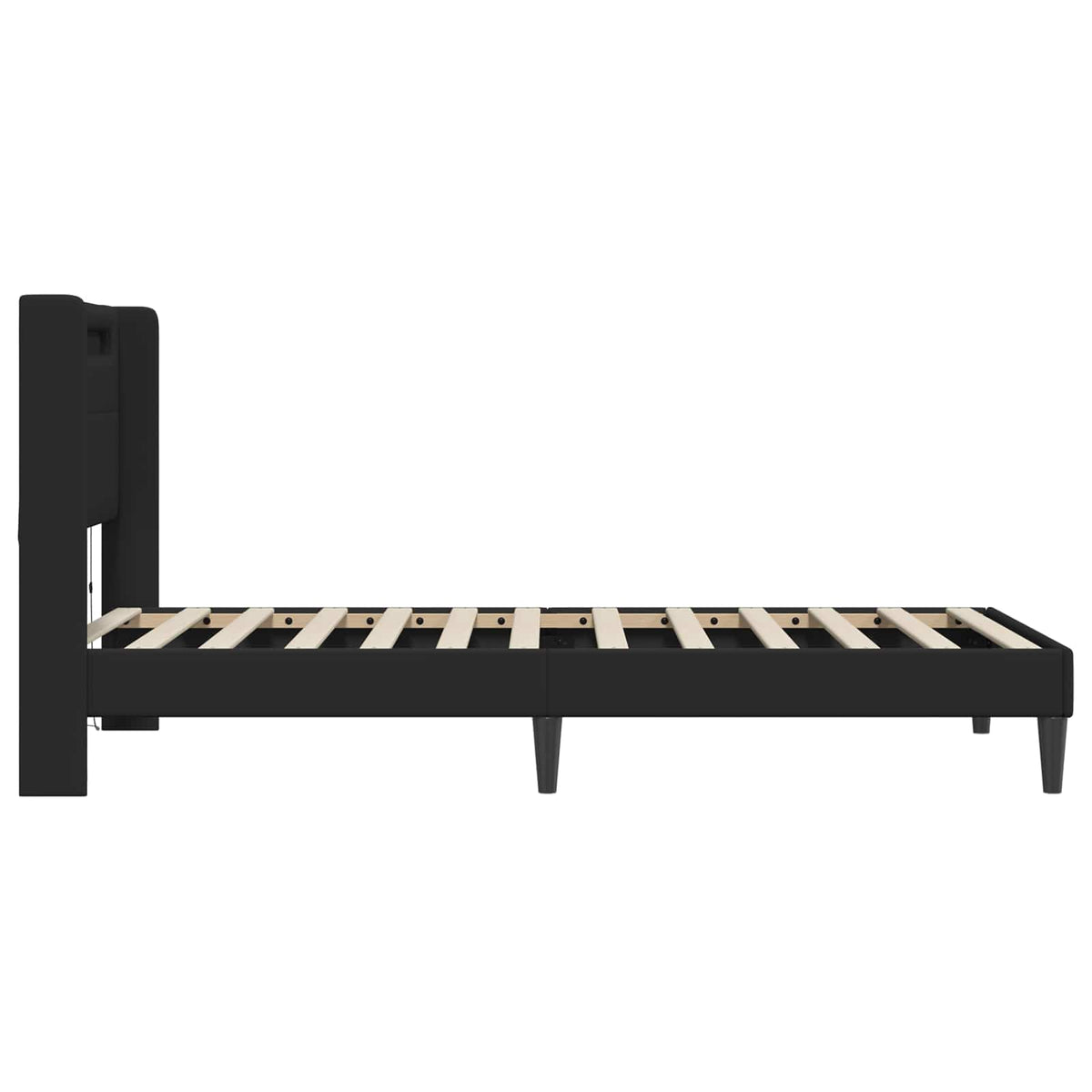 vidaXL Bedframe met LED-stripverlichting Zwart 90 x 190 cm Kunstleer