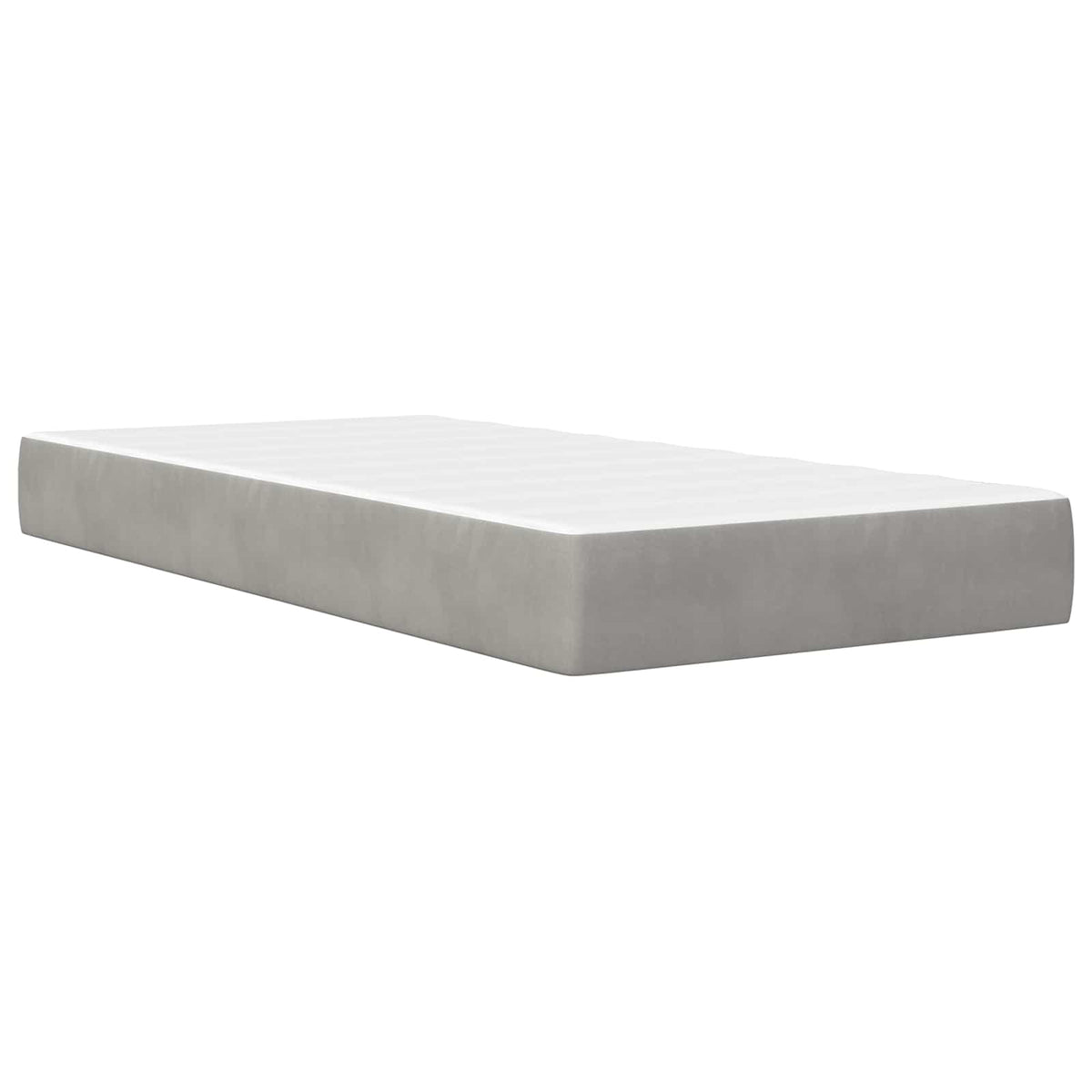 vidaXL Bedframe met matras Wandgemonteerd 2 pcs Lichtgrijs Fluweel