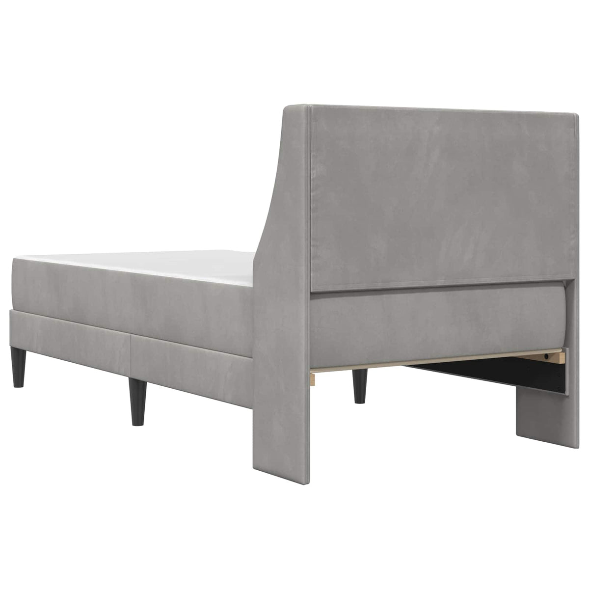 vidaXL Bedframe met matras Wandgemonteerd 2 pcs Lichtgrijs Fluweel