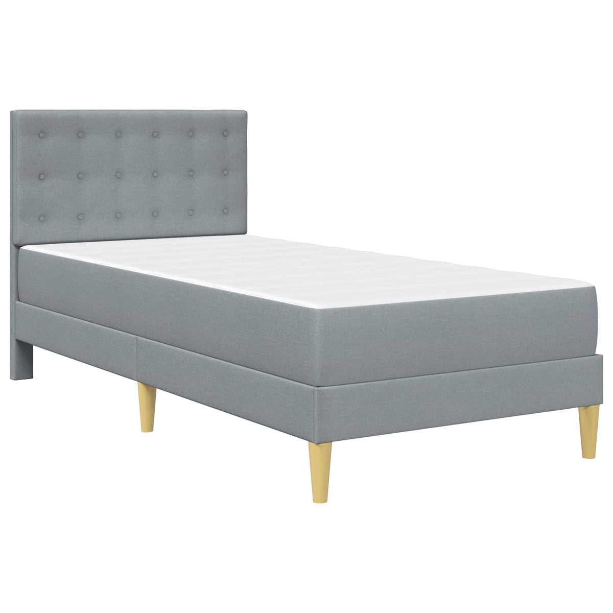 vidaXL Bedframe met matras met hoofdeinde Lichtgrijs 120 x 190 cm Stof