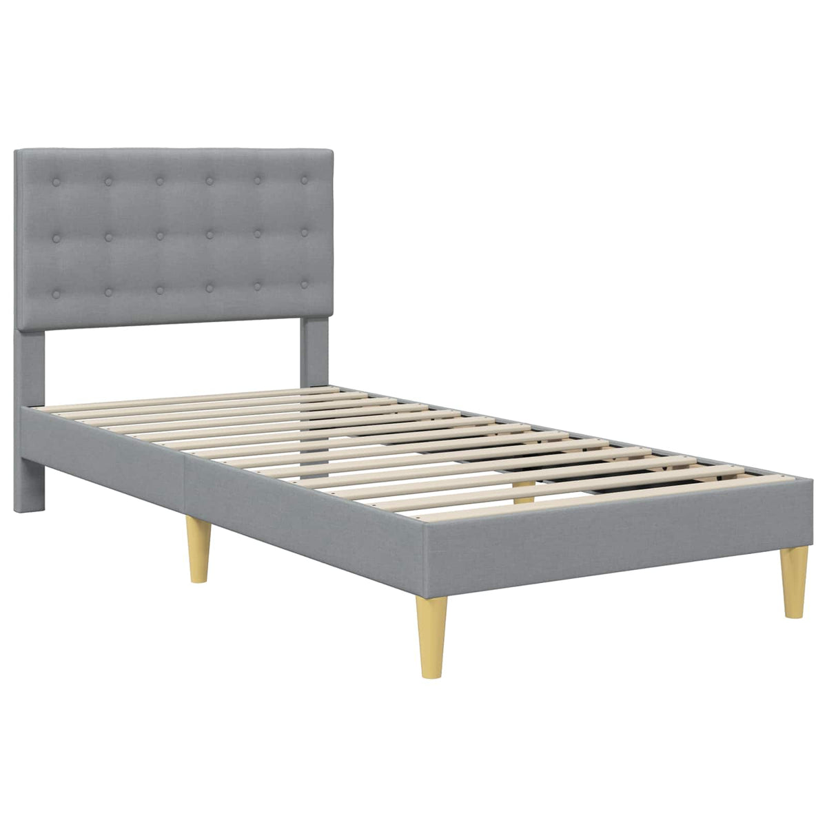 vidaXL Bedframe met matras met hoofdeinde Lichtgrijs 120 x 190 cm Stof