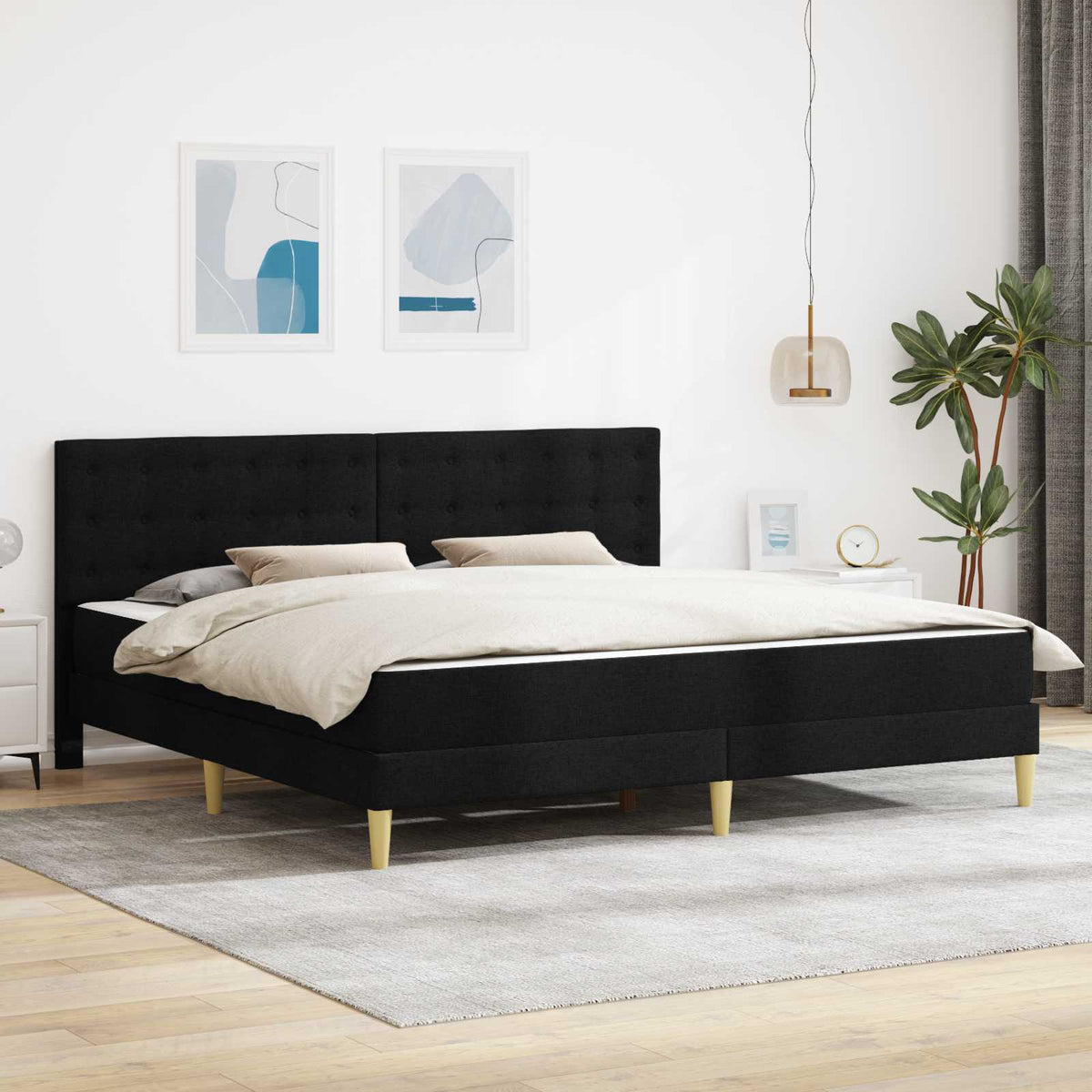 vidaXL Bedframe met matras met hoofdeinde Lichtgrijs 120 x 190 cm Stof