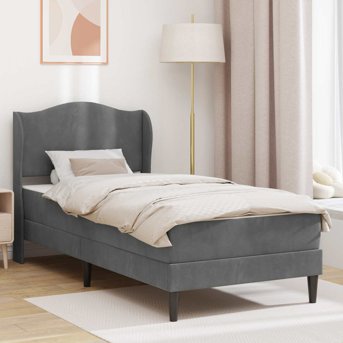 vidaXL Bedframe met hoofdeinde Roze 90 x 190 cm Fluweel