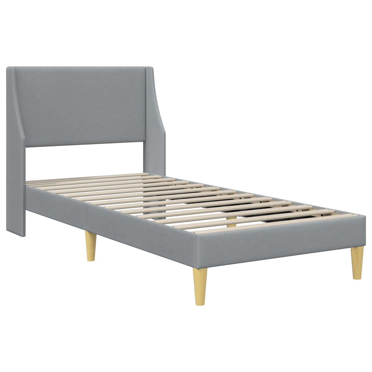 vidaXL Bedframe met matras met hoofdeinde Lichtgrijs 90 x 190 cm Stof