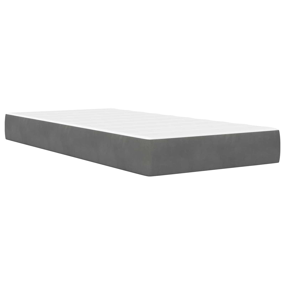 vidaXL Bedframe met matras met matras 2 pcs Donkergrijs Fluweel