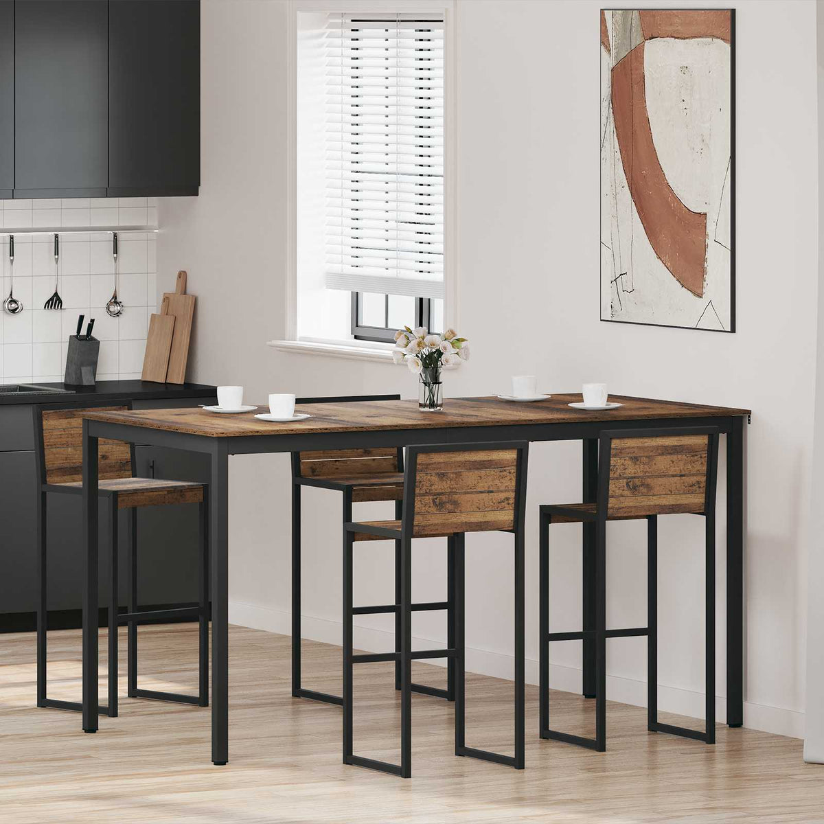 vidaXL Eettafels Bewerkt hout