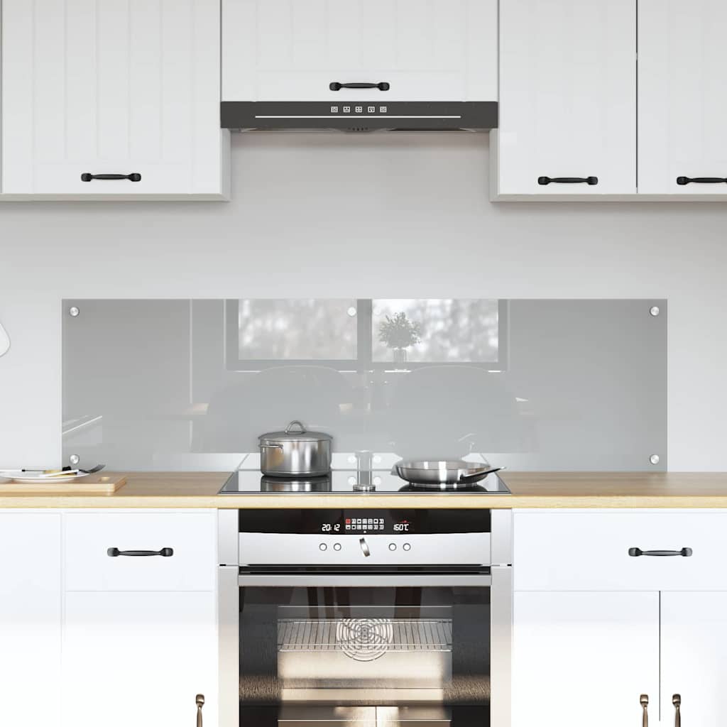 vidaXL Keuken Achterwand 2 pcs Lichtgrijs 70 x 40 cm gehard glas