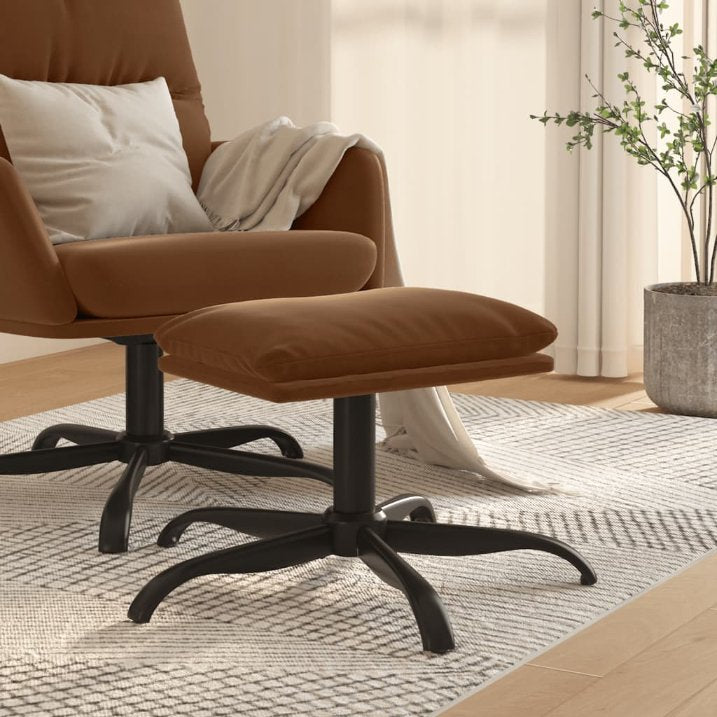 vidaXL Voetenbank 60x60x36 cm microvezelstof bruin - Aashly
