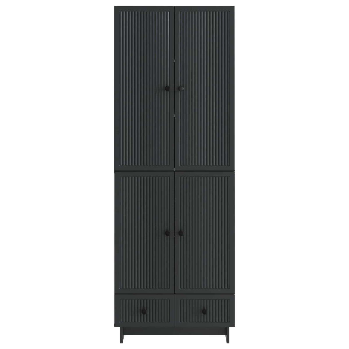 vidaXL Kastenset 2 pcs Zwart 66 x 34,5 x 95 cm Bewerkt hout