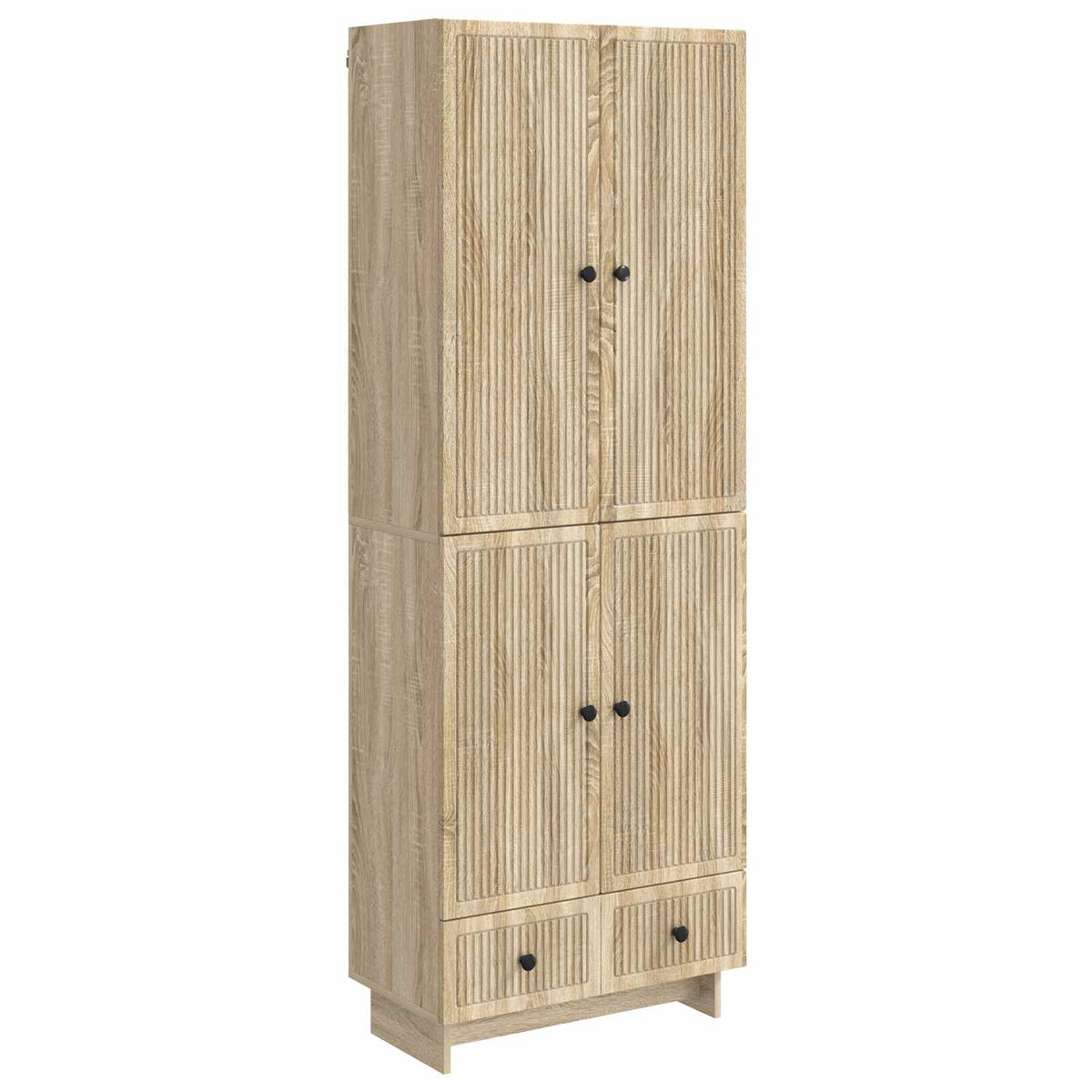 vidaXL Kastenset 2 pcs Zwart 66 x 34,5 x 95 cm Bewerkt hout