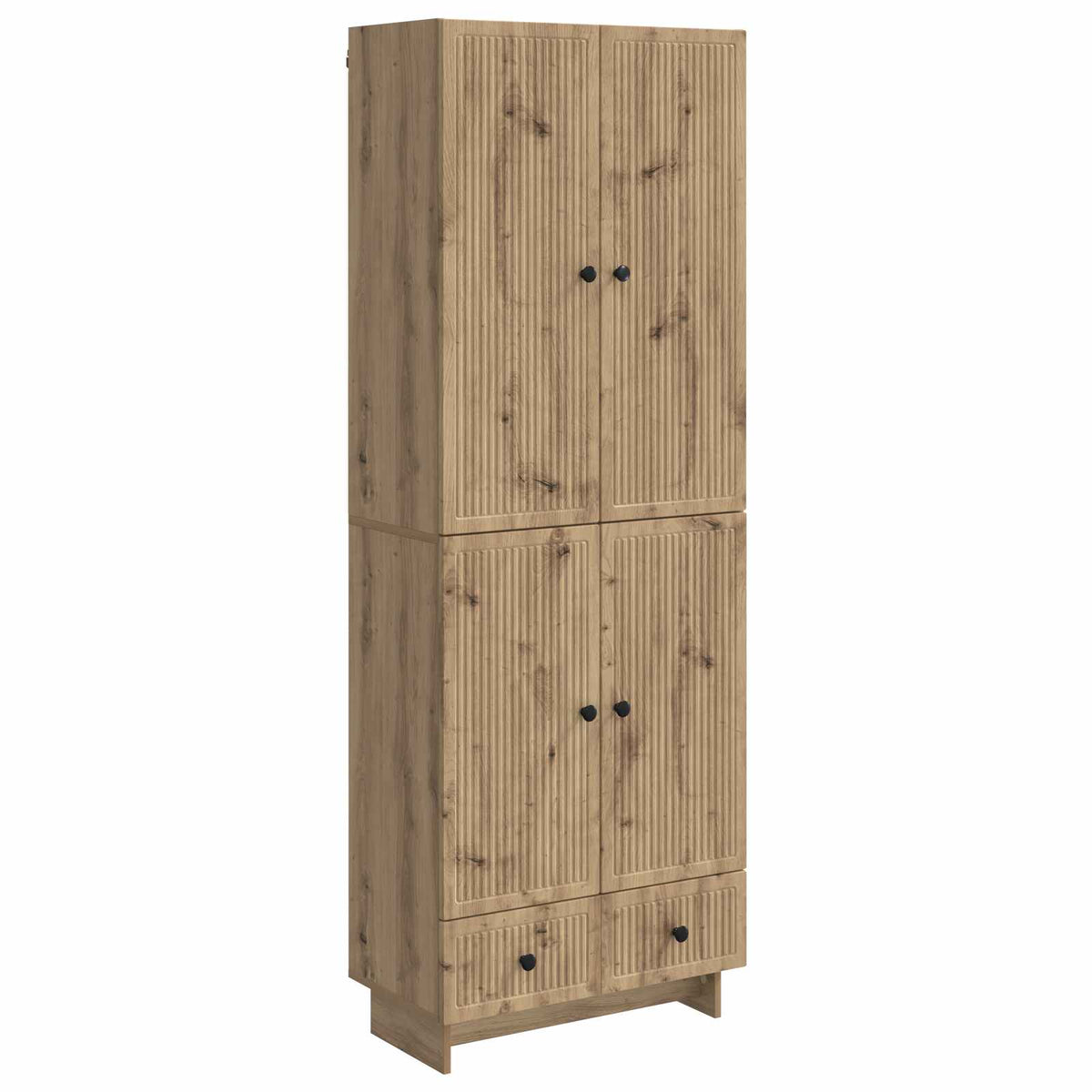 vidaXL Kastenset 2 pcs Zwart 66 x 34,5 x 95 cm Bewerkt hout