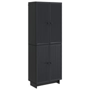 vidaXL Kastenset 2 pcs Zwart 66 x 34,5 x 90 cm Bewerkt hout