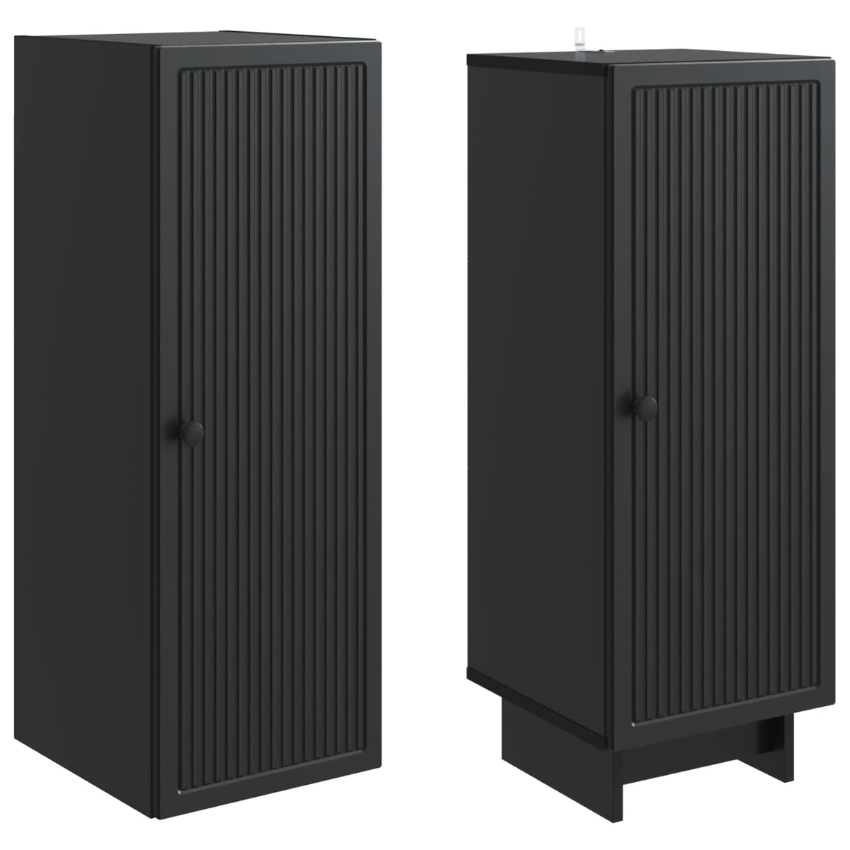 vidaXL Kastenset 2 pcs Zwart 34,5 x 33 x 90 cm Bewerkt hout
