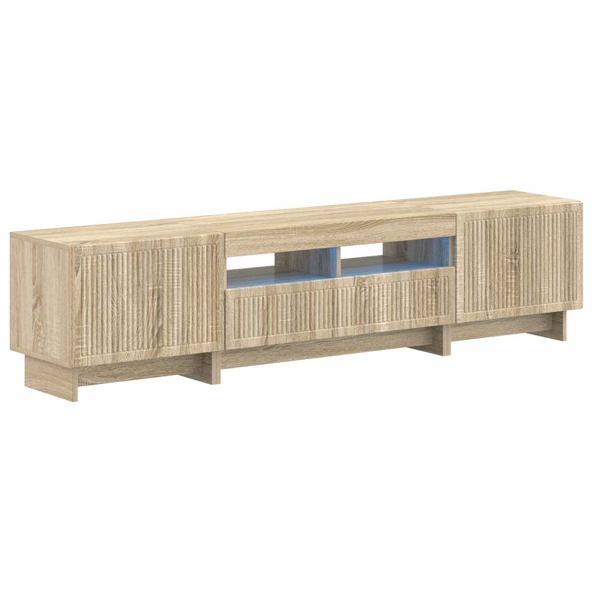 vidaXL 5-delige LED TV-kast Zwart Bewerkt hout