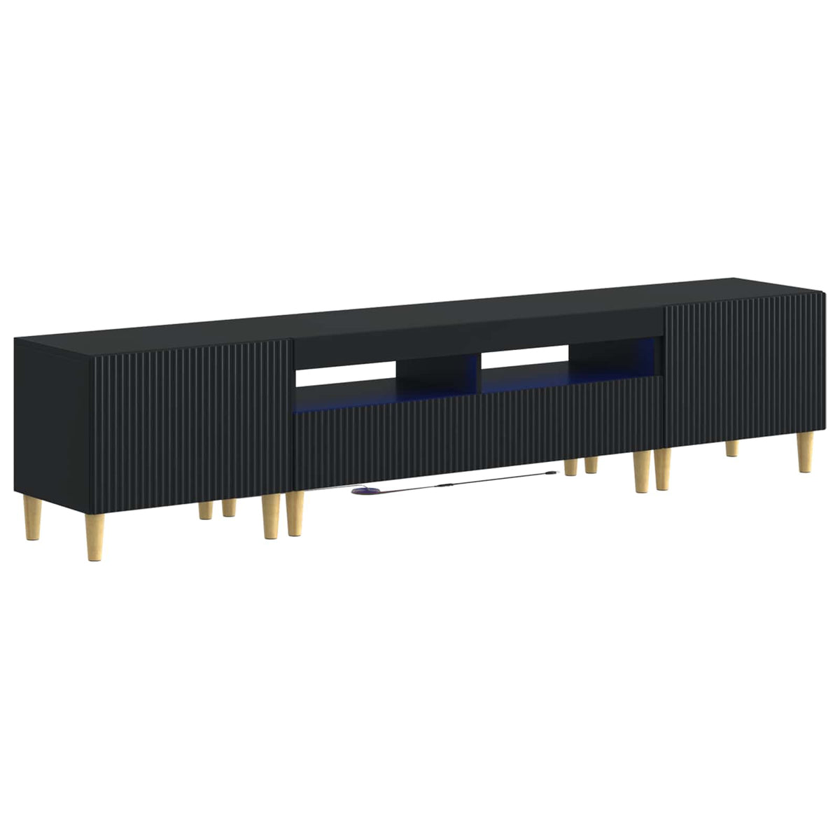 vidaXL 5-delige LED TV-kast ARNHEM Zwart Bewerkt hout