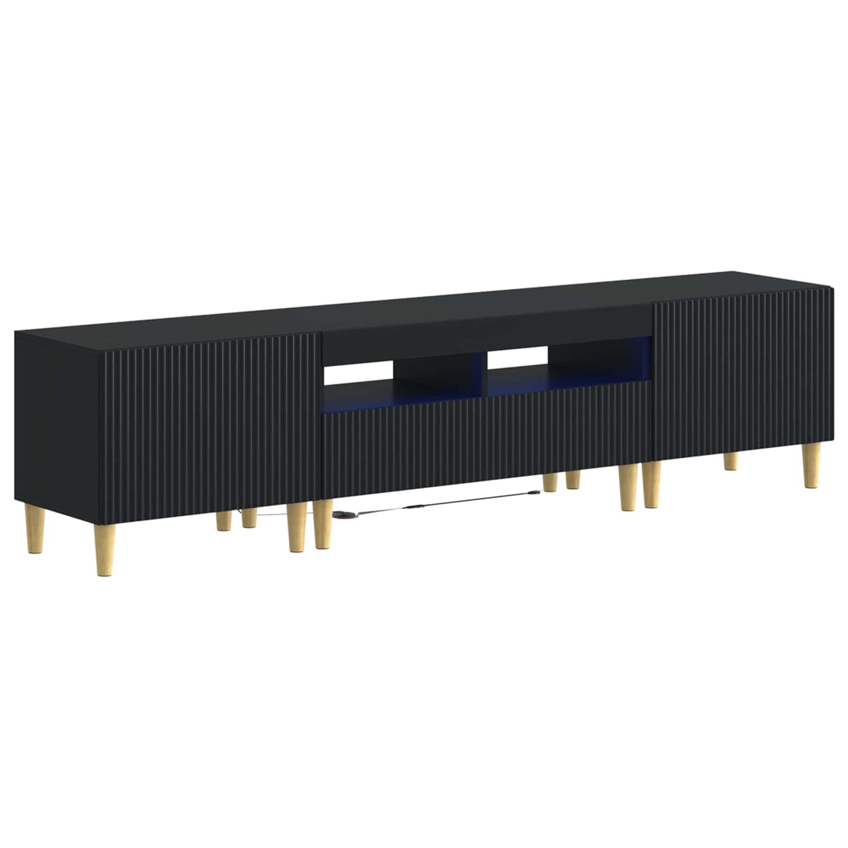 vidaXL 5-delige LED TV-kast ARNHEM Zwart Bewerkt hout