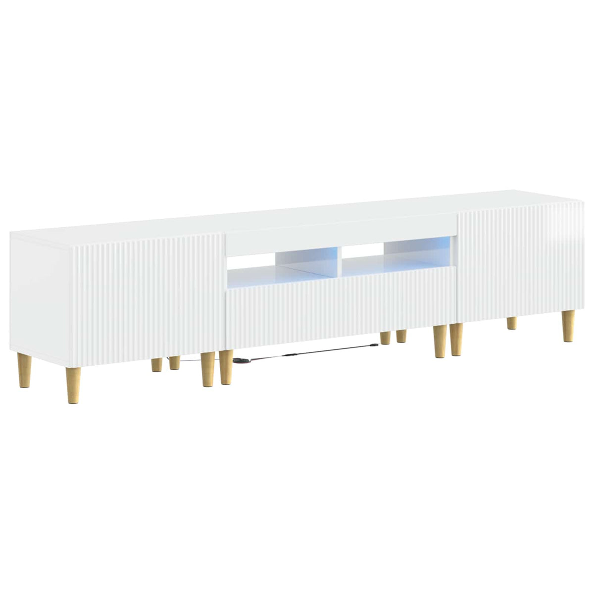 vidaXL 5-delige LED TV-kast ARNHEM Zwart Bewerkt hout