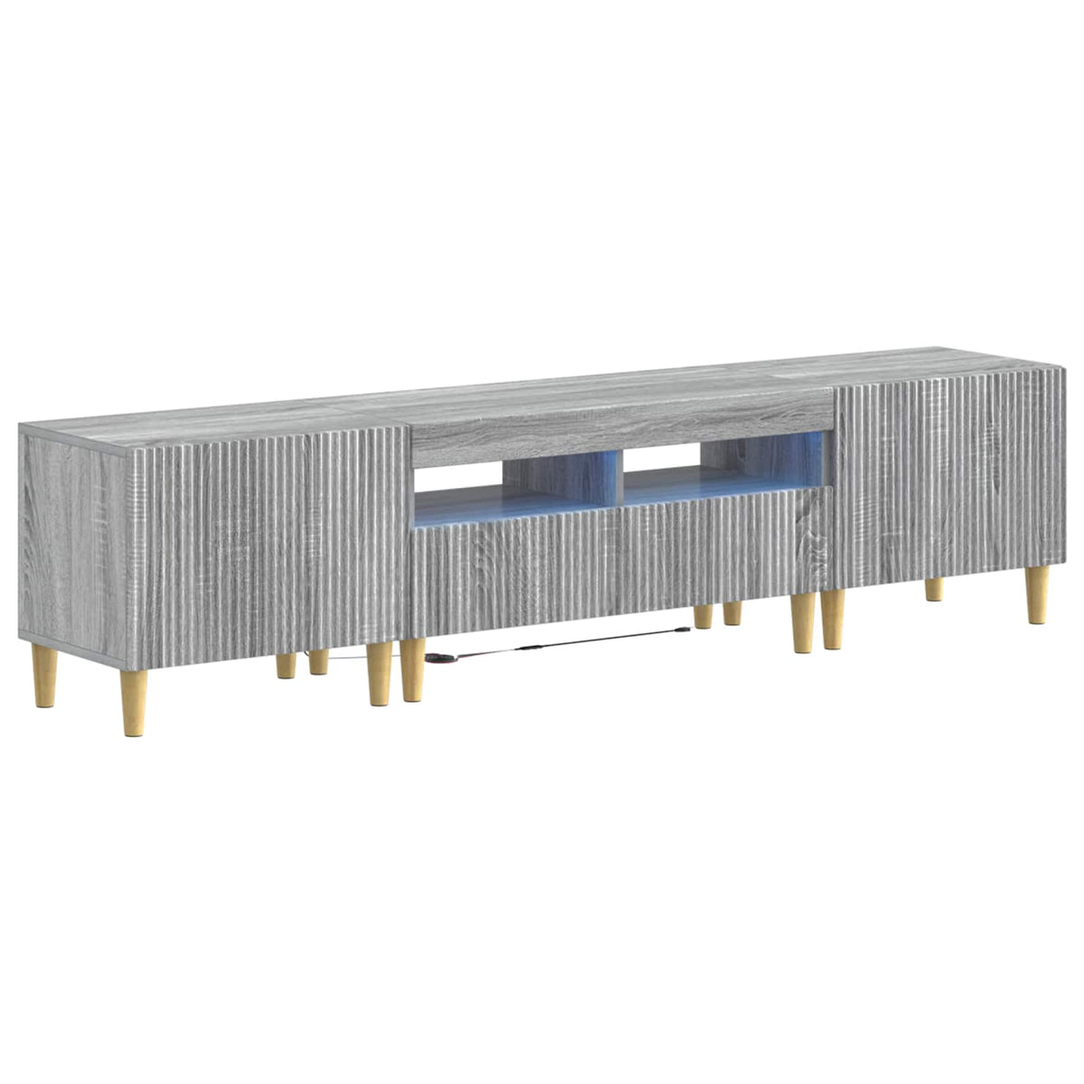 vidaXL 5-delige LED TV-kast ARNHEM Zwart Bewerkt hout