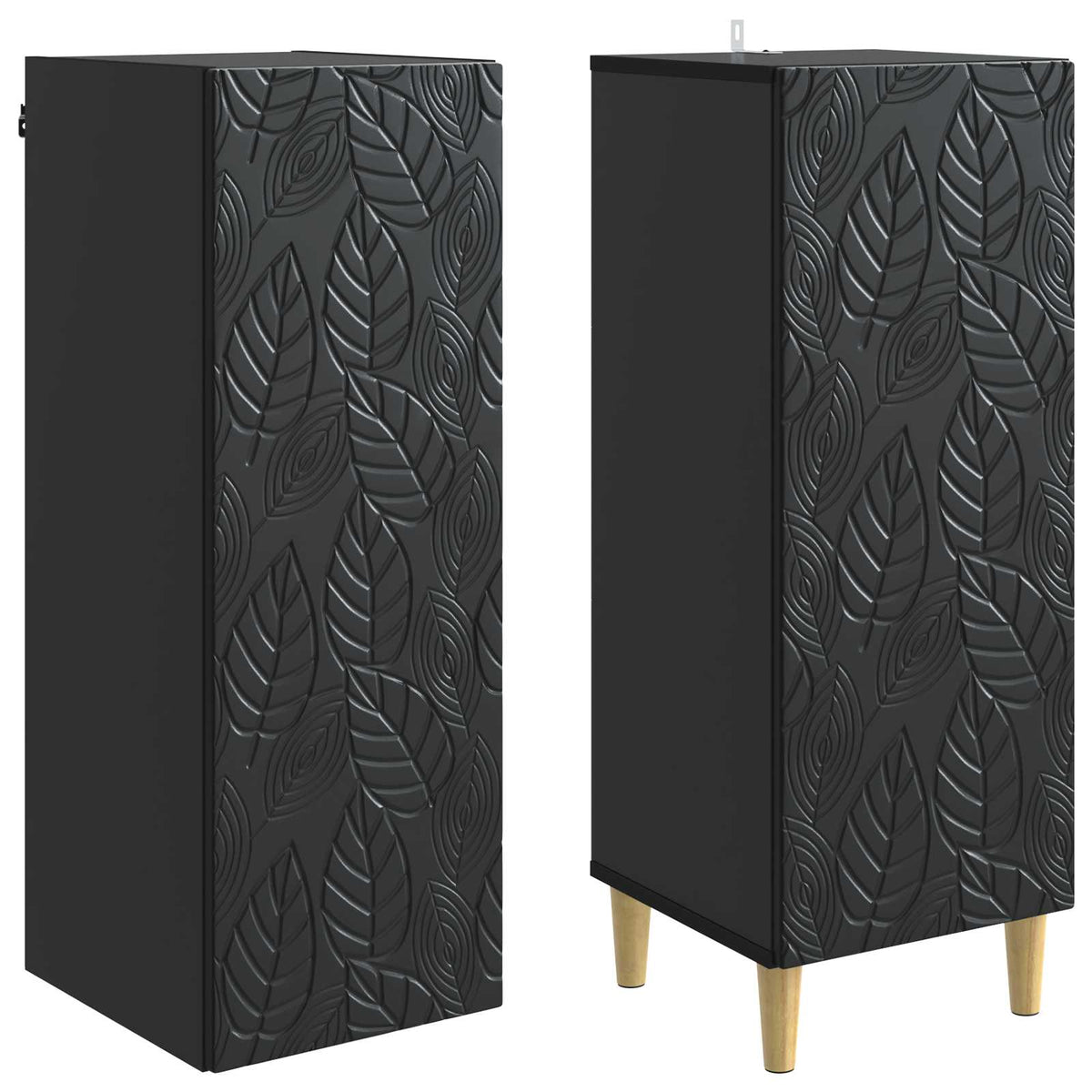 vidaXL Kastenset 2 pcs Zwart Bewerkt hout