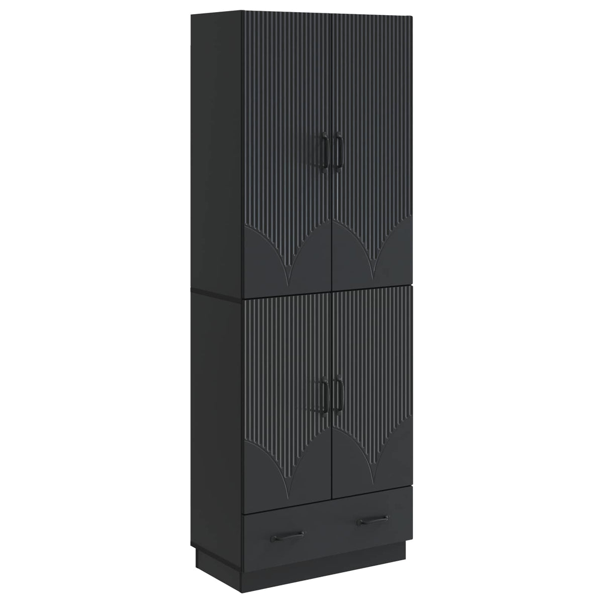 vidaXL Kastenset 2 pcs Zwart Bewerkt hout