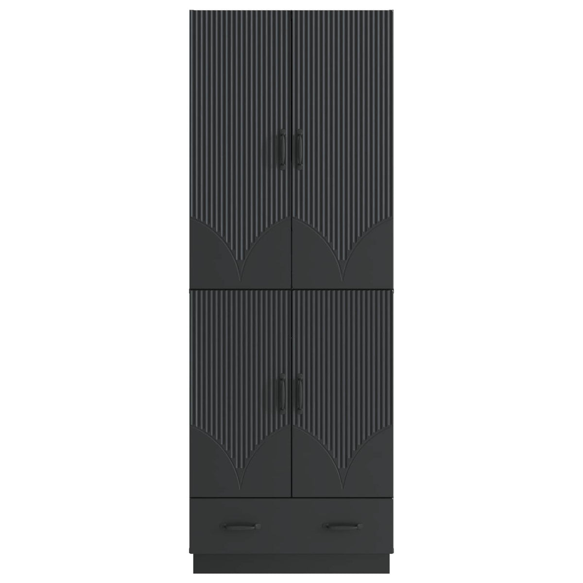 vidaXL Kastenset 2 pcs Zwart Bewerkt hout