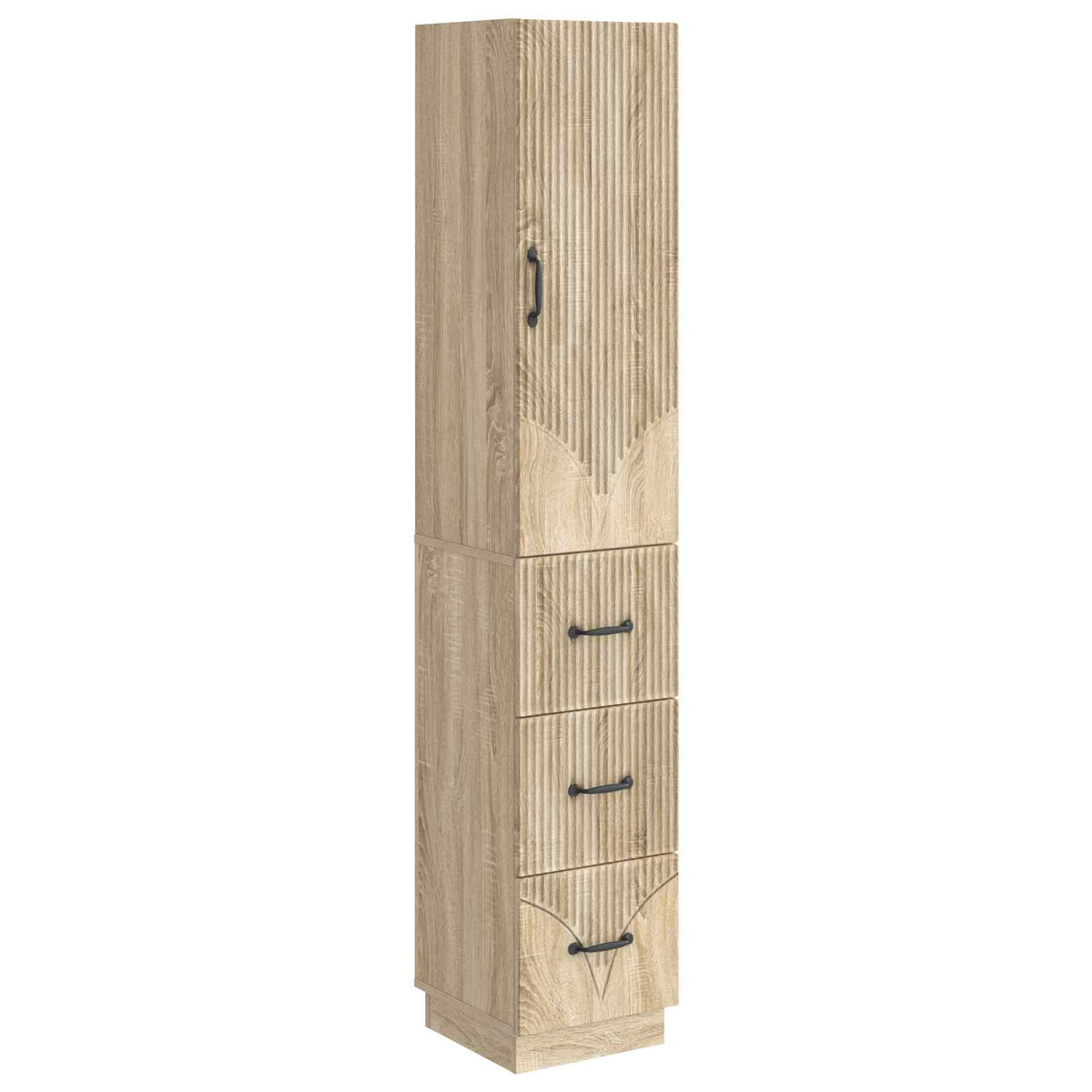 vidaXL Kastenset 2 pcs Zwart 33 x 34,5 x 87 cm Bewerkt hout