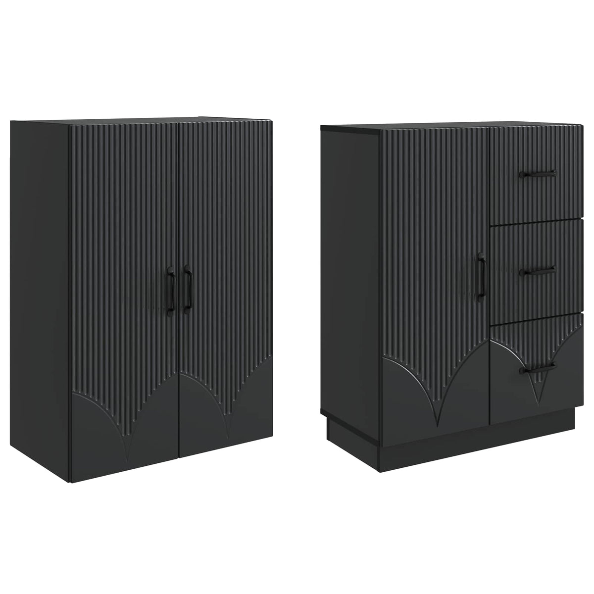 vidaXL Kastenset 2 pcs Zwart Bewerkt hout
