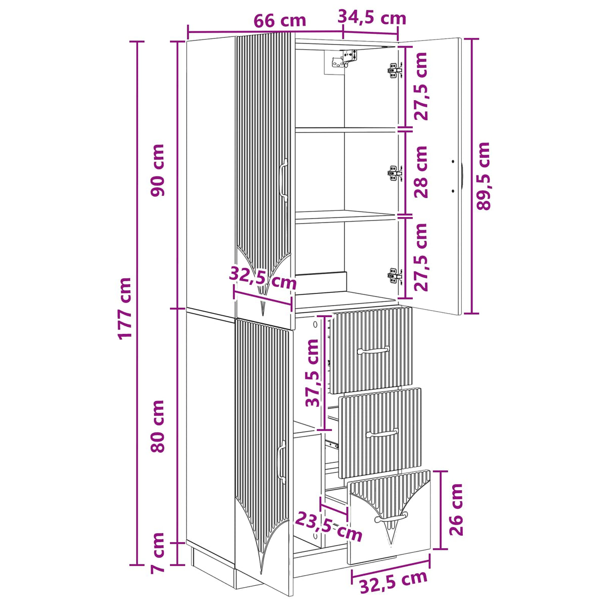 vidaXL Kastenset 2 pcs Zwart Bewerkt hout