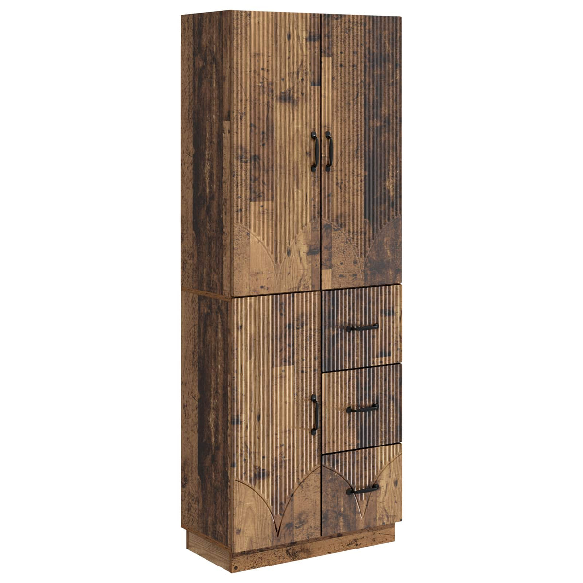 vidaXL Kastenset 2 pcs Zwart Bewerkt hout