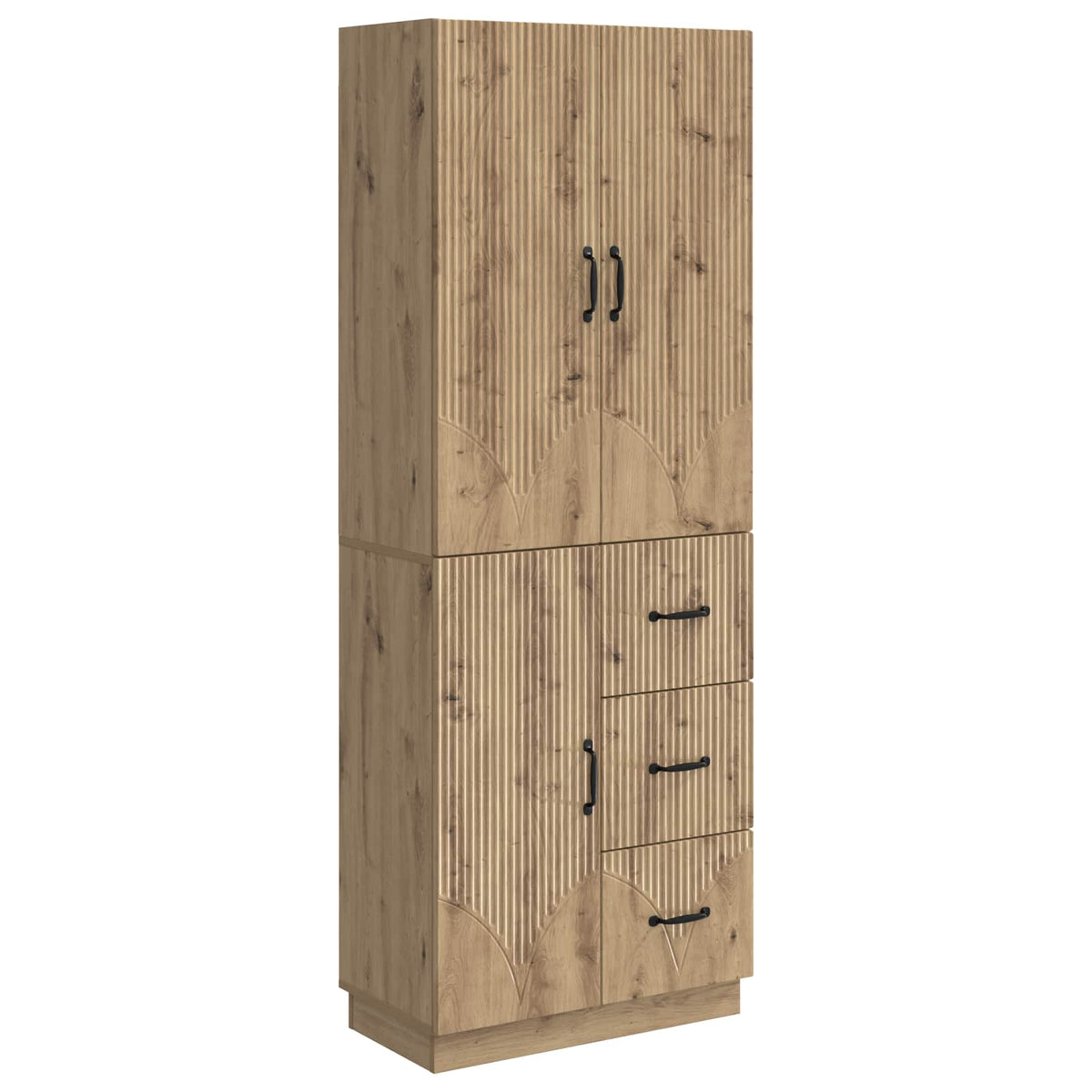 vidaXL Kastenset 2 pcs Zwart Bewerkt hout