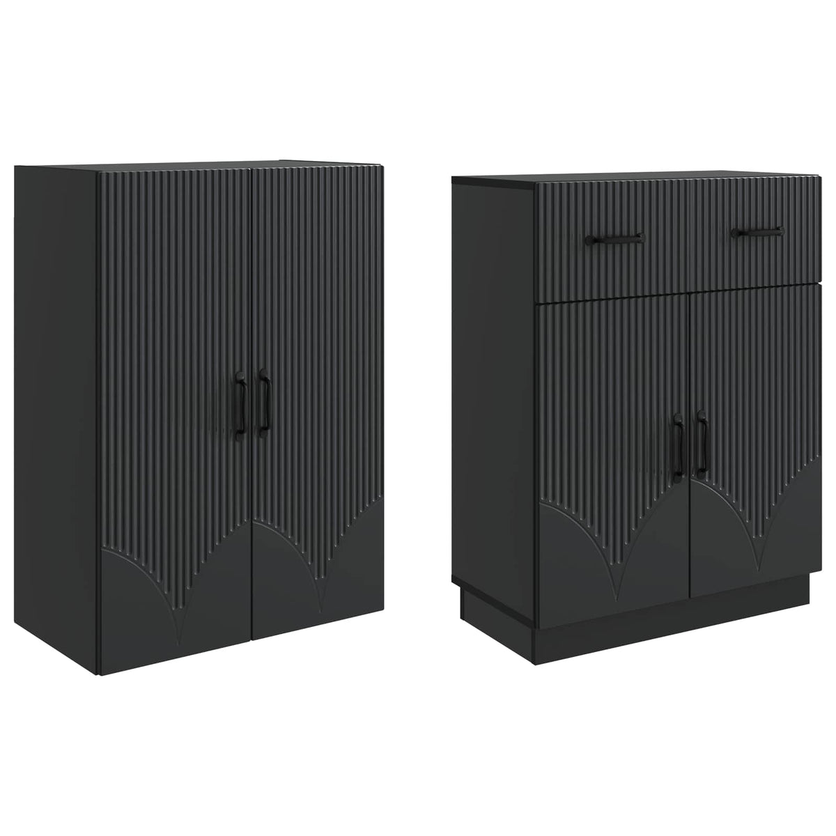 vidaXL Kastenset 2 pcs Zwart Bewerkt hout