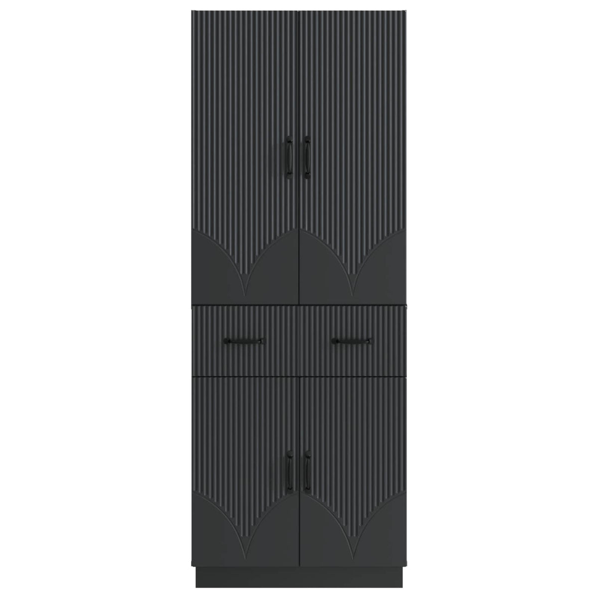 vidaXL Kastenset 2 pcs Zwart Bewerkt hout