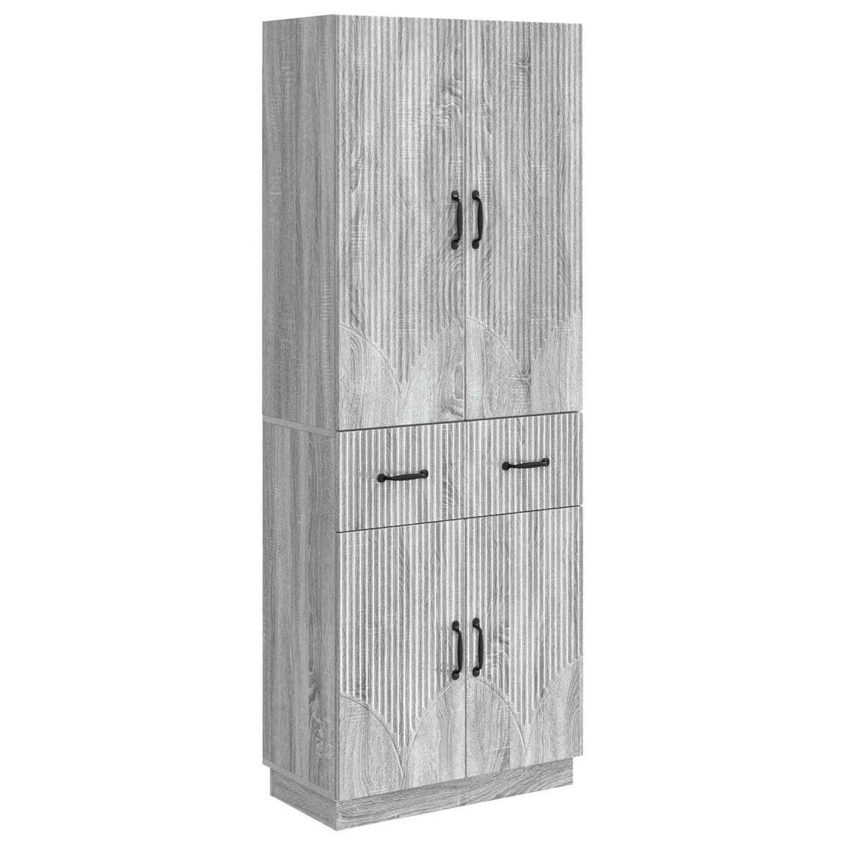 vidaXL Kastenset 2 pcs Zwart Bewerkt hout