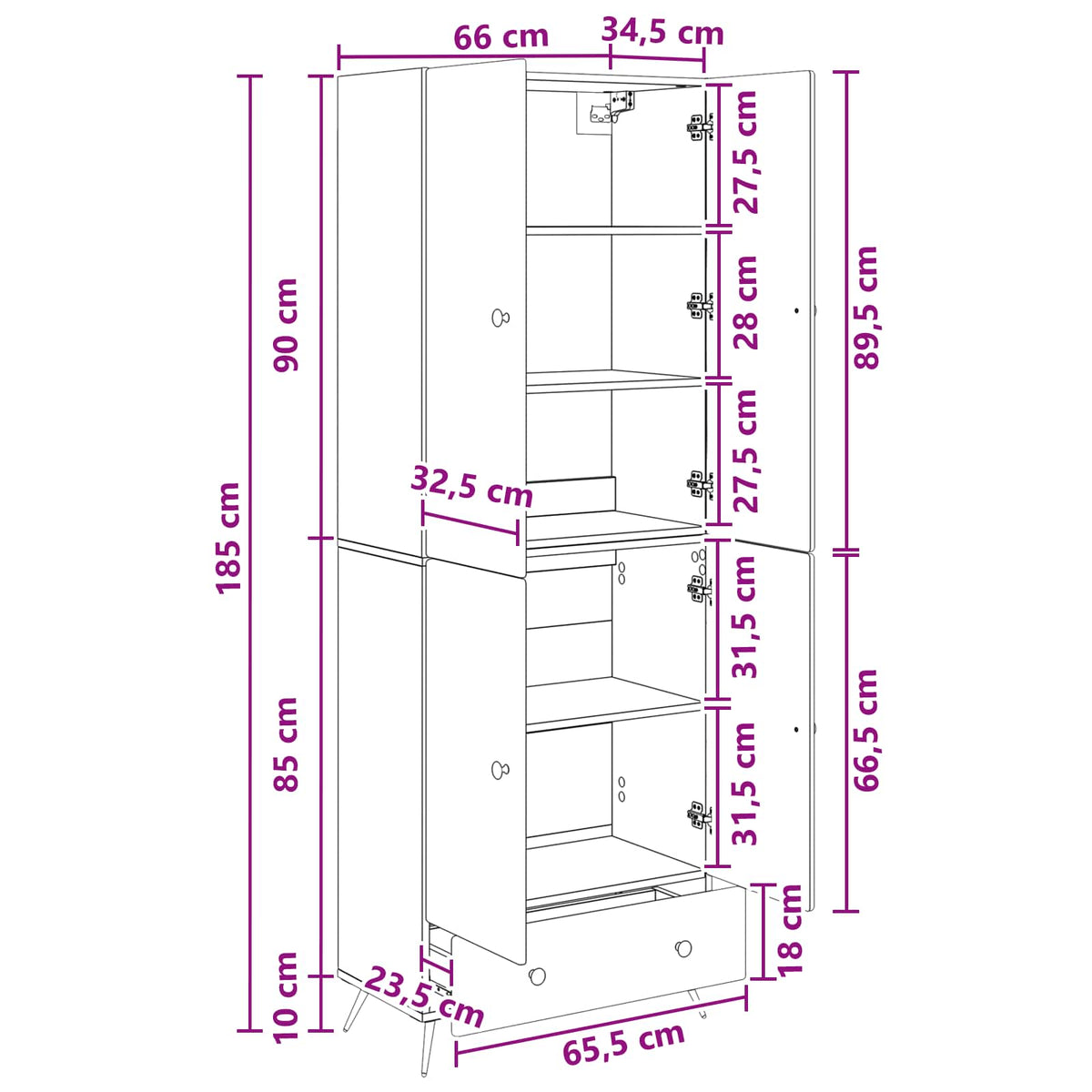 vidaXL Kastenset 2 pcs Zwart Bewerkt hout