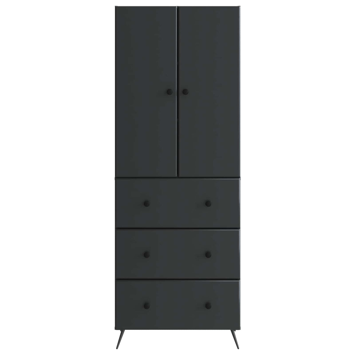 vidaXL Kastenset 2 pcs Zwart 66 x 34,5 x 90 cm Bewerkt hout