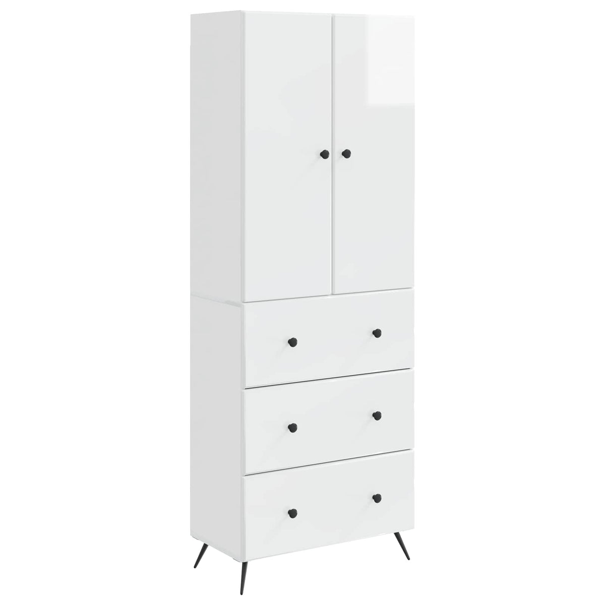 vidaXL Kastenset 2 pcs Zwart 66 x 34,5 x 90 cm Bewerkt hout