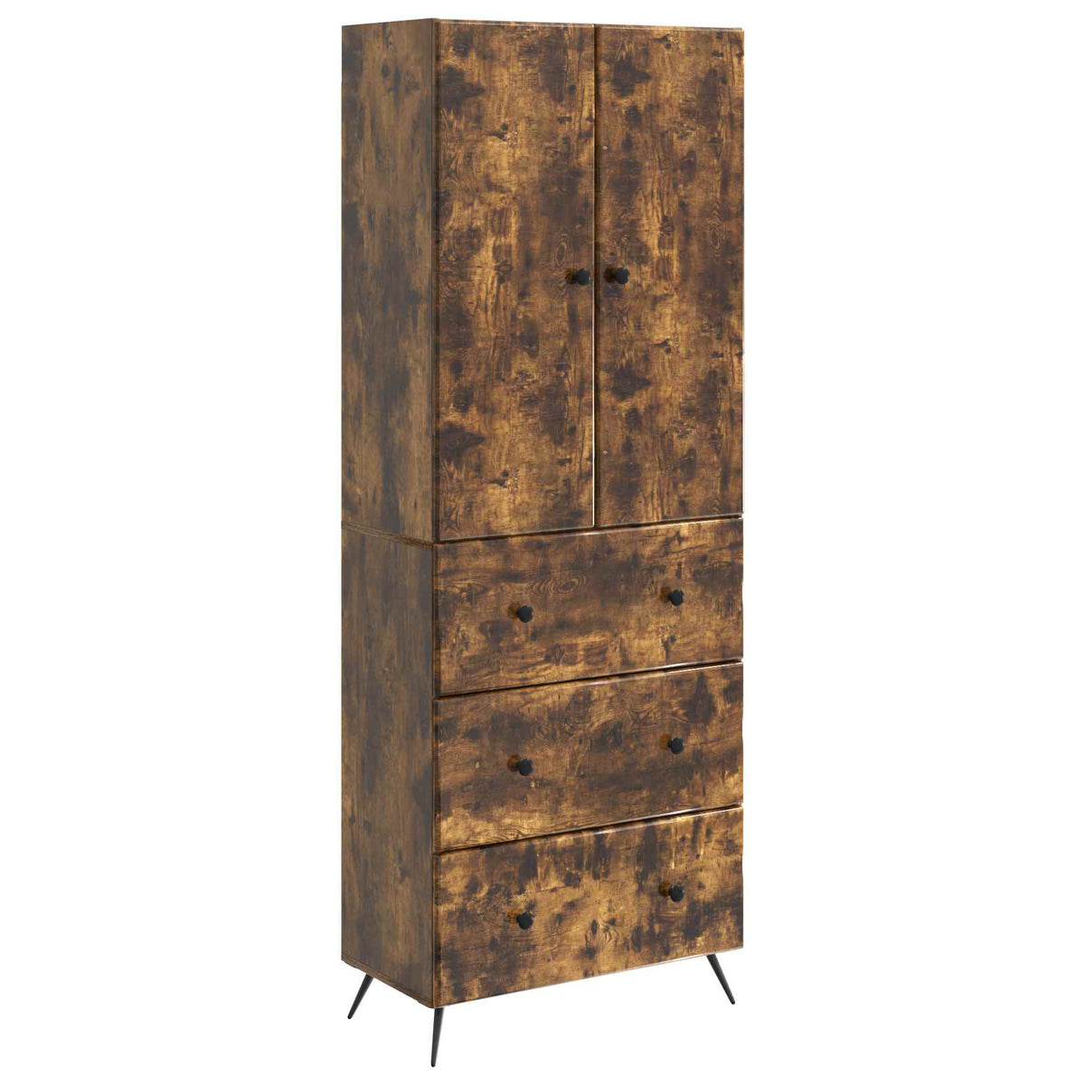 vidaXL Kastenset 2 pcs Zwart 66 x 34,5 x 90 cm Bewerkt hout