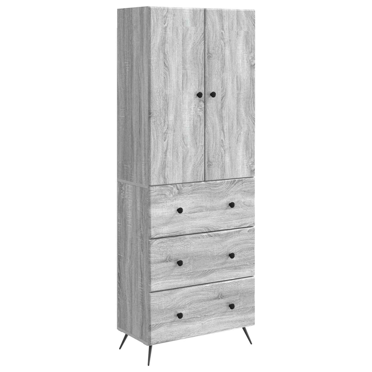 vidaXL Kastenset 2 pcs Zwart 66 x 34,5 x 90 cm Bewerkt hout
