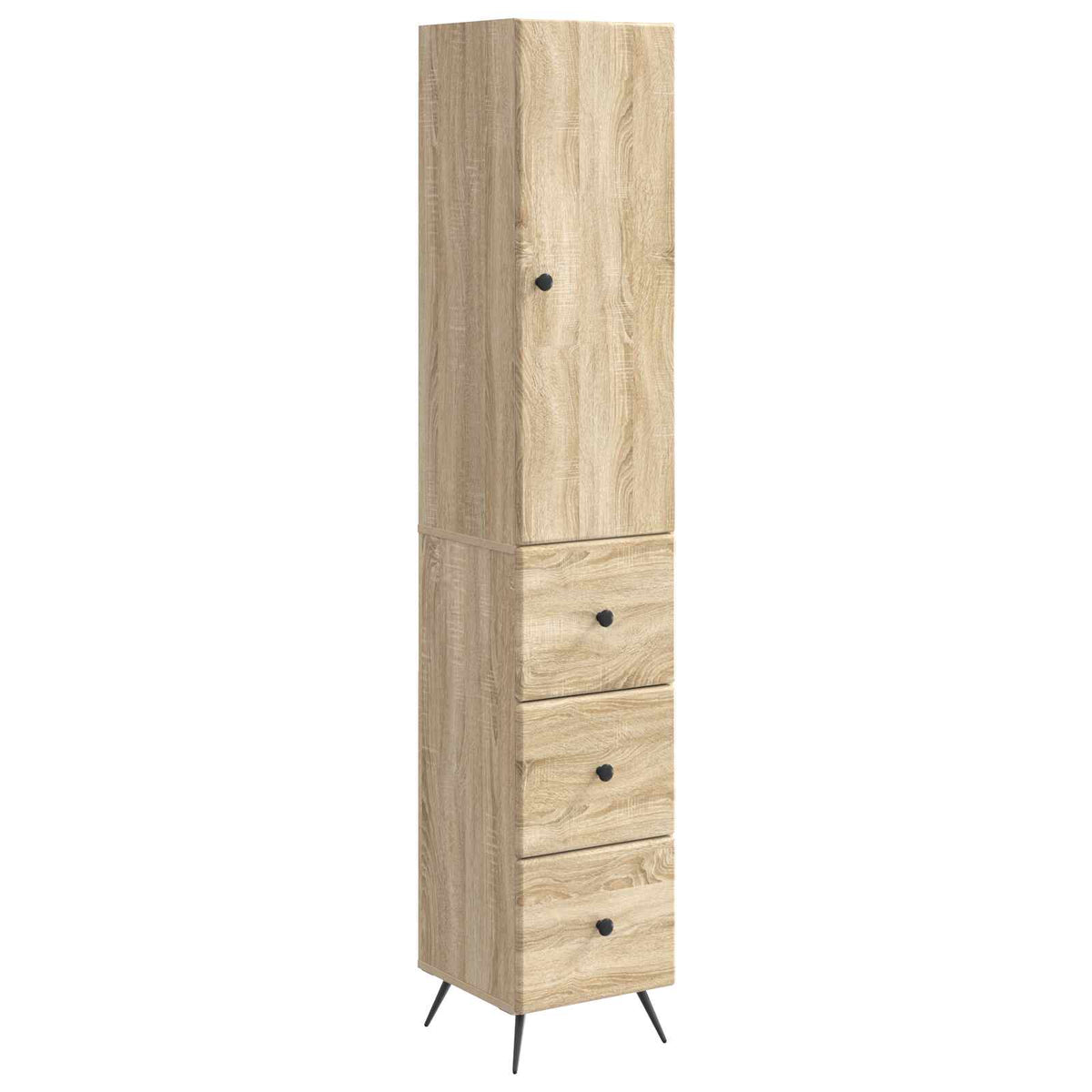 vidaXL Kastenset 2 pcs Zwart 34,5 x 34,5 x 90 cm Bewerkt hout