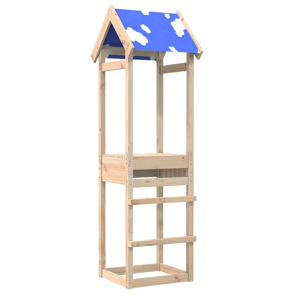 vidaXL Speeltoren Bruin 52,5 x 46,5 x 195 cm Massief grenenhout